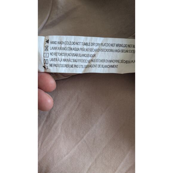 Thread & Supply Lace Up Front Long Sleeve Cream Blouse, Large Y2K, Boho - Picture 6 of 9